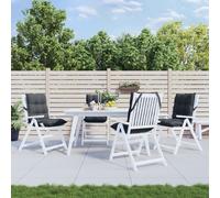 vidaXL Cuscini per sedie schienale basso, set da 4, 100x50x7 cm, Antracite, Tessuto Oxford, Cuscino seduta per giardino & terrazza, Cuscino divano & sedia, Con elastici & corde, Idrorepellente