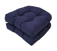 Cuscini per Sedie, Set di 2 Cuscini per Sedie In Vimini per Sedie da Interno ed Esterno Cuscini per Sedili Trapuntati Cuscini per Mobili da Giardino in Vimini(Navy Blue)