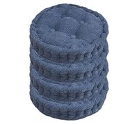 cuscini per sedie， Set di 4 cuscini rotondi for sedili in chicchi mais, for tappetino Tatami for sedia da ufficio, pranzo, rivestimento in morbido velluto a coste(Navy Blue,45x45cm(4pcs))