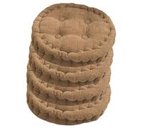 cuscini per sedie， Set di 4 cuscini rotondi for sedili in chicchi mais, for tappetino Tatami for sedia da ufficio, pranzo, rivestimento in morbido velluto a coste(Coffee,50x50cm(4pcs))