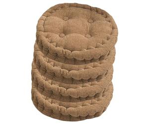cuscini per sedie， Set di 4 cuscini rotondi for sedili in chicchi mais, for tappetino Tatami for sedia da ufficio, pranzo, rivestimento in morbido velluto a coste(Coffee,50x50cm(4pcs))