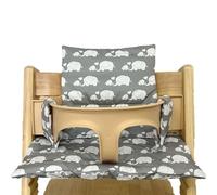 Cuscini per Seggiolone Tripp Trapp Stokke, Antiscivolo Cuscino per seggiolone, cuscino per seggiolino in cotone biologico, Bambini Fodera di ricambio per seggiolone con borsa portaoggetti (04)