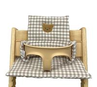 Cuscini per Seggiolone Tripp Trapp Stokke, Antiscivolo Cuscino per seggiolone, cuscino per seggiolino in cotone biologico, Bambini Fodera di ricambio per seggiolone con borsa portaoggetti (02)