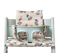 Cuscini per Seggiolone Tripp Trapp Stokke, Antiscivolo Cuscino per seggiolone, cuscino per seggiolino in cotone biologico, Bambini Fodera di ricambio per seggiolone con borsa portaoggetti (01)