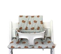Cuscini per Seggiolone Tripp Trapp Stokke, rivestimento laminato per una facile pulizia (orsacchiotti grigio-verde)