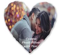 Cuscini personalizzati a forma di cuore cuscino personalizzato Love Pillow Aggiungi qualsiasi immagine testo e stampa fronte-retro con i tuoi cari, regali speciali per coppia per divano camera da
