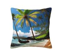 Cuscini quadrati eccezionali con palme tropicali Hawaii Beach, versatili cuscini decorativi, spazi