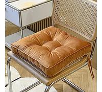 Cuscini quadrati extra spessi in velluto per sedie da pranzo, antiscivolo, con cinghie, 101,6 x 101,6 cm, colore: marrone, ideali per sedie da cucina e sala da pranzo, elevano il comfort e lo stile