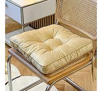 Cuscini quadrati in velluto extra spesso per sedie da pranzo, antiscivolo, con cinghie, 101,6 x 101,6 cm, beige, ideali per sedie da cucina e sala da pranzo, aumentano altezza e comfort