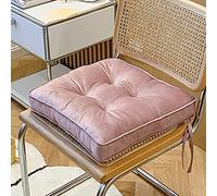 Cuscini quadrati per sedie da pranzo, confezione da 4 pezzi, spessi 8 cm, morbidi, con laccetti, per sedie da cucina e sala da pranzo, colore rosa, set di cuscini comodi ed eleganti