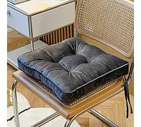 Cuscini quadrati per sedie da pranzo in velluto extra spesso, antiscivolo, con cinghie, 101,6 x 101,6 cm, colore antracite, perfetti per sedie da cucina e sala da pranzo, elevano comfort e stile