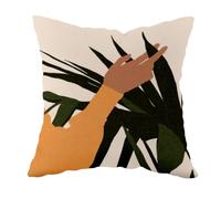 Cuscini Rettangolari Federe per Cuscini Senza Imbottitura 50cm x 50cm | Lino Quadrata Lavabili Traspirant Adatto A Tutte Le Stagioni Con Cerniera Invisibile Per DivanoInchiostro Piante Verdi