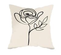 Cuscini Rettangolari Federe per Cuscini Senza Imbottitura 50cm x 50cm | Lino Quadrata Lavabili Traspirant Adatto A Tutte Le Stagioni Con Cerniera Invisibile Per DivanoFiore Linea Nera