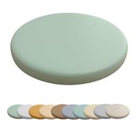 Cuscini rotondi per sedie da cucina in ecopelle, confezione da 2 pezzi, spessi e antiscivolo, per sedie da pranzo, per uso interno/esterno, verde chiaro, 40 cm
