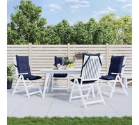 Cuscini Sedia con Schienale Alto 4 pz Blu Marino Tessuto Oxford