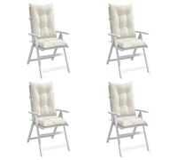 Cuscini Sedia Schiena Alta 4 Crema Mélange 120x50x7 Tessuto