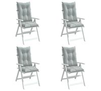 Cuscini Sedia Schiena Alta 4 Grigio Mélange 120x50x7 Tessuto