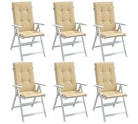 Cuscini Sedia Schiena Alta 6 Beige Mélange 120x50x4 Tessuto