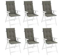 Cuscini Sedia Schiena Alta 6 Grigio Mélange 120x50x4 Tessuto