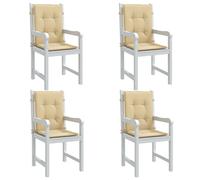 Cuscini Sedia Schiena Bassa 4 pz Beige Mélange 100x50x4 Tessuto