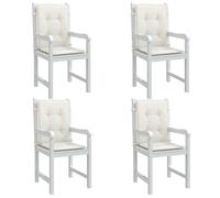 Cuscini Sedia Schiena Bassa 4 pz Crema Mélange 100x50x4 Tessuto
