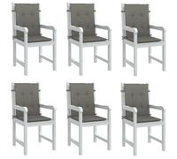 Cuscini Sedia Schiena Bassa 6 pz Grigio Mélange 100x50x4 cm