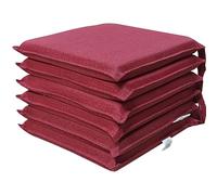 Cuscini Sedie Cucina Set da 4 o 6, Cuscini per Sedie Quadrati 40x40 cm, Copri Sedia da Cucina Sfoderabili con Laccetti, Cuscino Sedia double face in tessuto loneta made in italy (6 Sorrento Bordò)