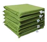 Cuscini Sedie Cucina Set da 4 o 6, Cuscini per Sedie Quadrati 40x40 cm, Copri Sedia da Cucina Sfoderabili con Laccetti, Cuscino Sedia double face in tessuto loneta made in italy (6 Sorrento Verde)