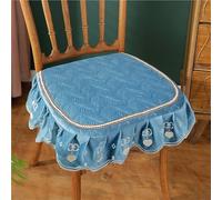 Cuscini spessi antiscivolo per sedie con volant, per sala da pranzo, cucina, banchetti, matrimoni e hotel (blu, 1 pezzo)