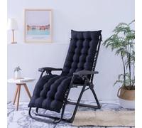 Cuscini spessi e pieghevoli, per giardino, spiaggia, campeggio, antiscivolo, comodi, per esterni e interni, colore nero, 155 x 53 cm, perfetti per relax e tempo libero