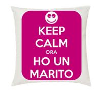 cuscino 40 x 40 cm con scritta keep calm ora ho un marito idea regalo sposa