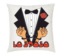 cuscino 40 x 40 cm con scritta lo sposo scherzo idea regalo celibato matrimonio