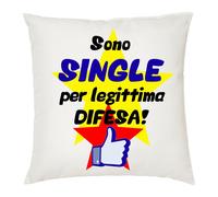 cuscino 40 x 40 cm con scritta single per legittima difesa idea regalo scherzo