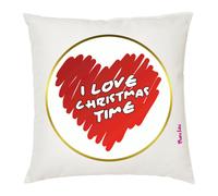 cuscino 40 x 40 cm scritta i love christmas time cuore regalo natale uomo donna