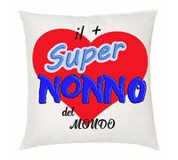 cuscino 40 x 40 cm scritta il piu' super nonno del mondo idea regalo