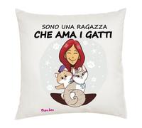 cuscino 40 x 40 cm scritta sono una ragazza che ama i gatti idea regalo