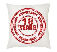 cuscino 40 x 40 cm uomo donna scritta 18 years anniversary compleanno eta' anni