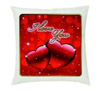 cuscino 40 x 40 con scritta i love you idea regalo amore cuori rossi