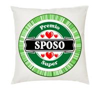cuscino 40 x 40 con scritta simpatica premio sposo super celibato matrimonio