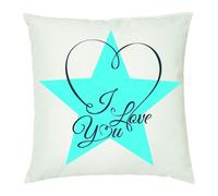 cuscino 40 x 40 scritta i love you ti amo stella azzurra idea regalo amore