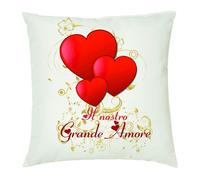 cuscino 40 x 40 scritta il nostro grande amore idea regalo amore cuori cuore