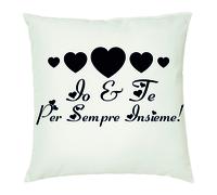 cuscino 40 x 40 scritta io e te per sempre insieme idea regalo san valentino