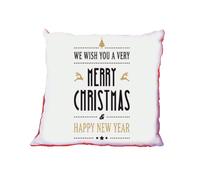 cuscino 40 x 40 scritta merry christmas happy new year regalo natale uomo donna
