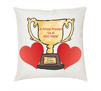 cuscino 40 x 40 scritta primo premio al papà idea regalo festa papa' compleanno