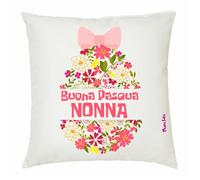 cuscino 40x40 cm con scritta buona pasqua nonna regalo per pasqua uovo rosa
