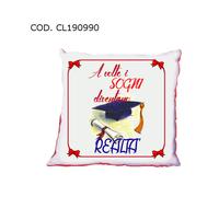 cuscino 40x40 cm scritta laurea i sogni realta' auguri festa party uomo donna