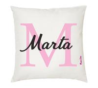 cuscino 40x40 con scritta nome Marta iniziale M idea regalo donna