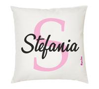 cuscino 40x40 con scritta nome Stefania iniziale S idea regalo donna