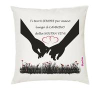 cuscino 40x40 disegno mani ti terro per sempre per mano regalo amore uomo donna