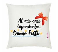 cuscino 40x40 scritta al mio caro dipendente buon feste regalo festa natale capo